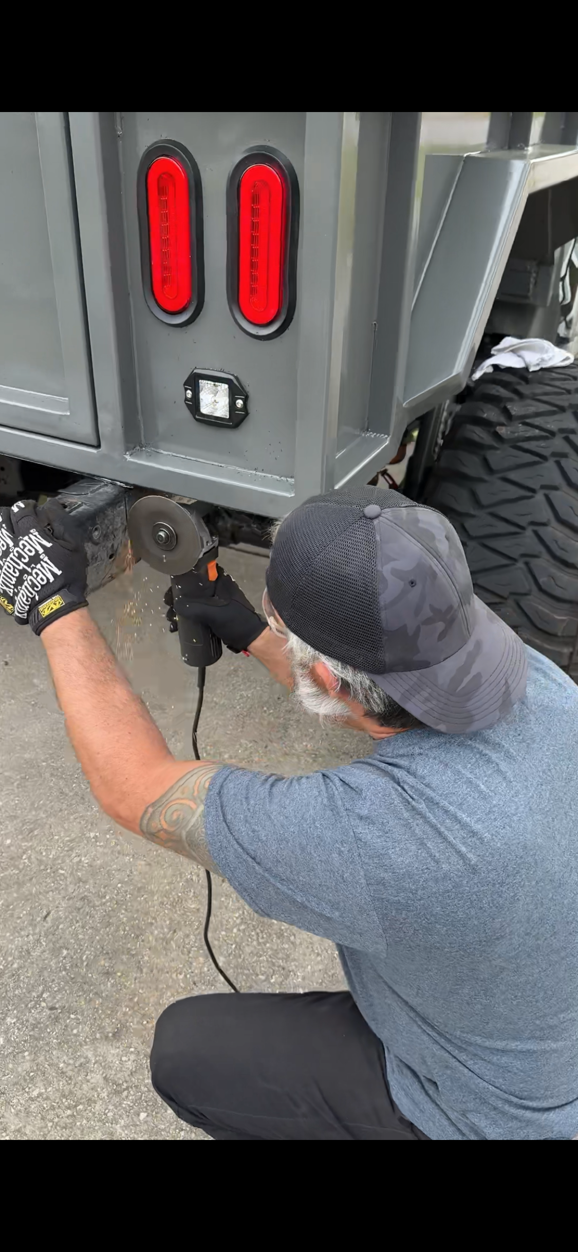 War Dog Offroad - Craftsman grinding and finishing M1 bed corner