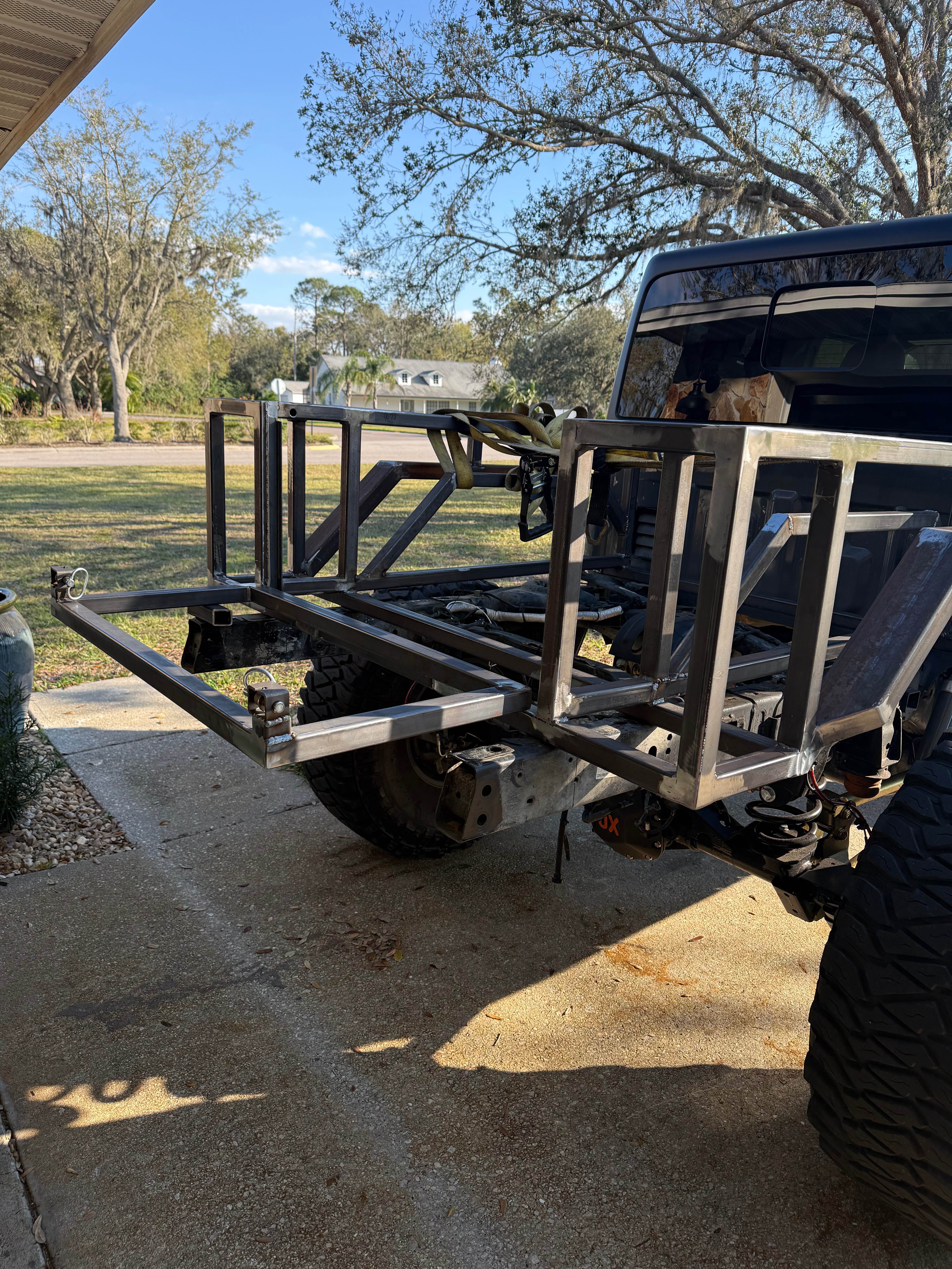 War Dog Offroad - Raw aluminum bed frame installed on Jeep Gladiator