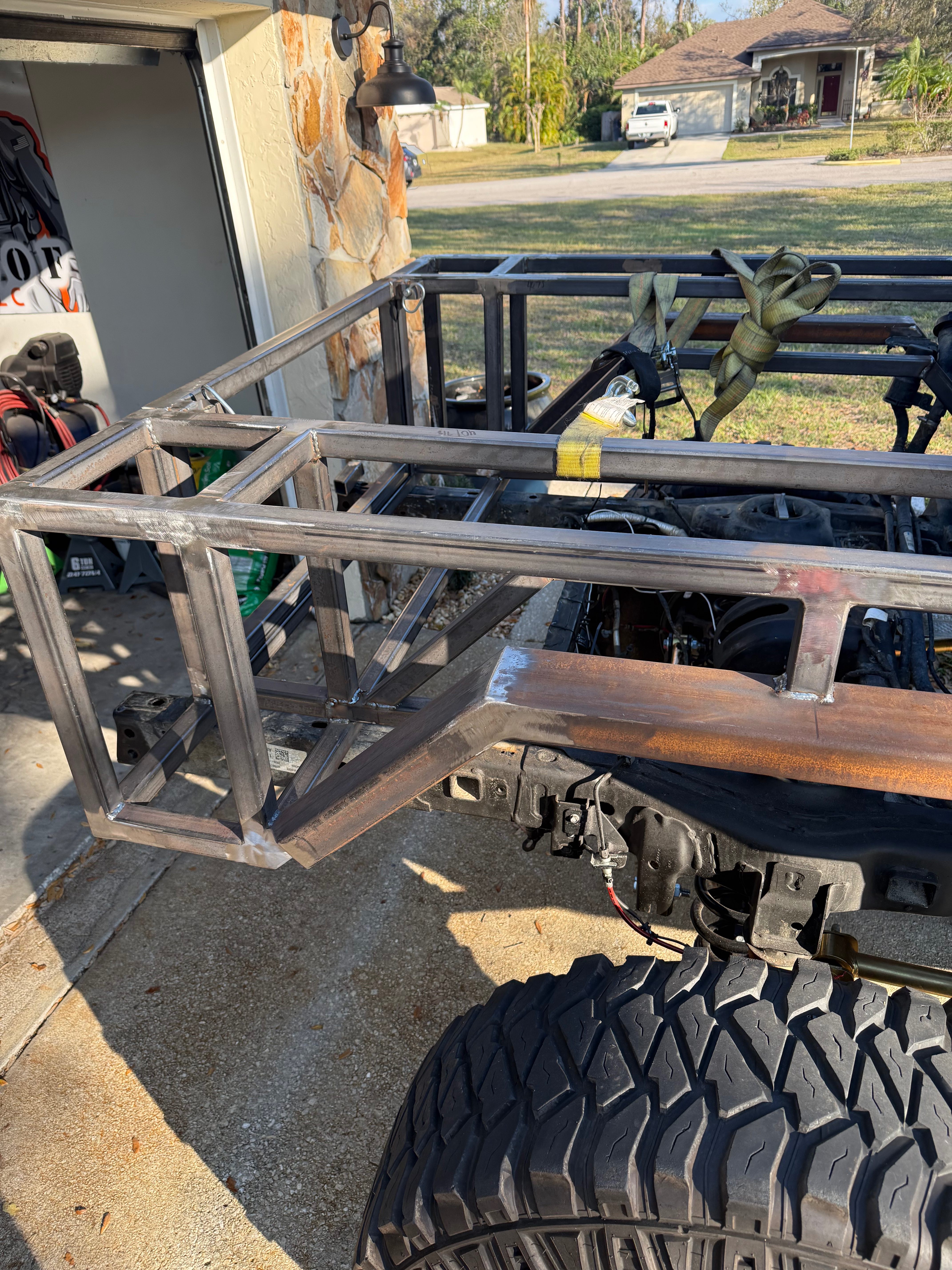 War Dog Offroad - Bed frame construction showing crossbar welding